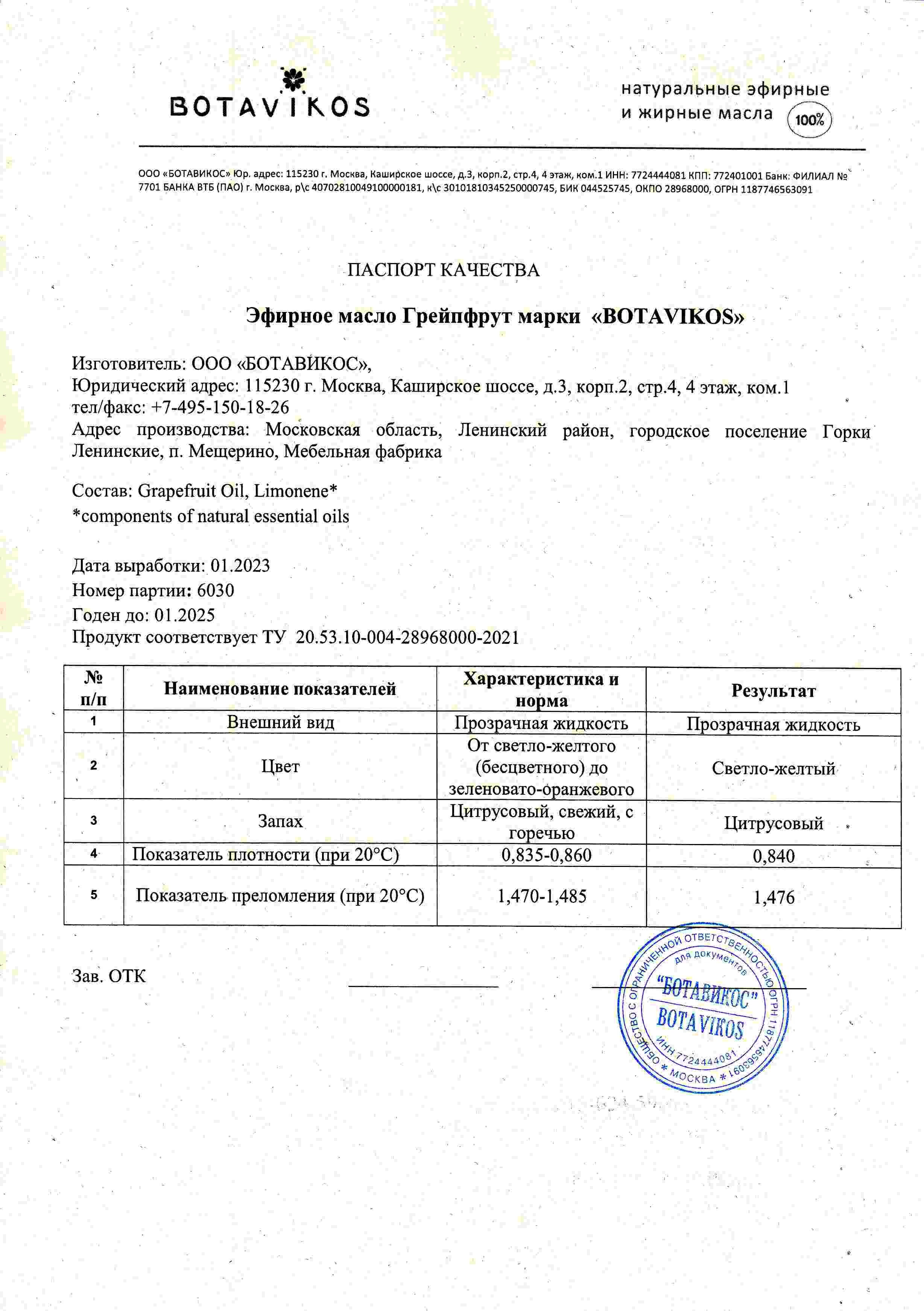 Паспорт №012023